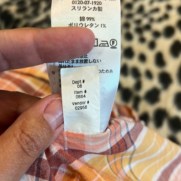 Eddie Bauer size small short sleeve plaid button up top - Picture 9 of 10